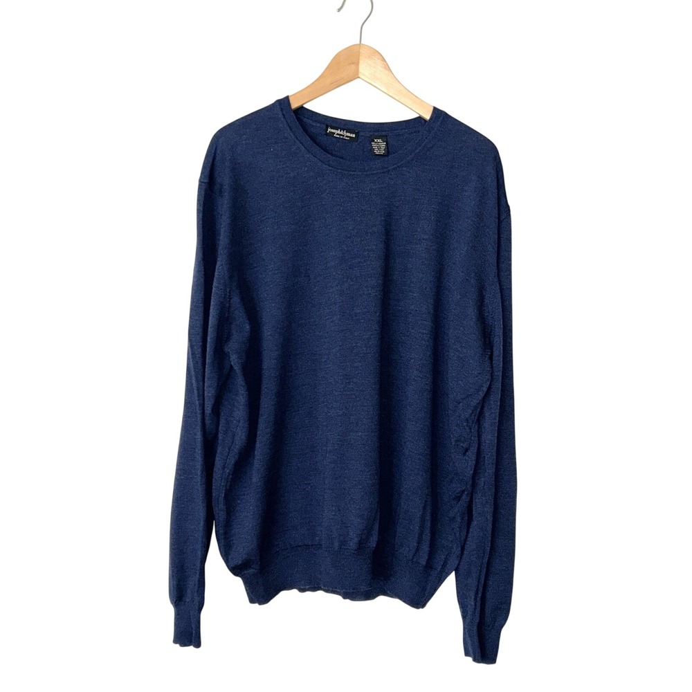 Joseph‎ & Lyman 100% Merino Wool Man's Blue Crew-Neck Sweater XXL